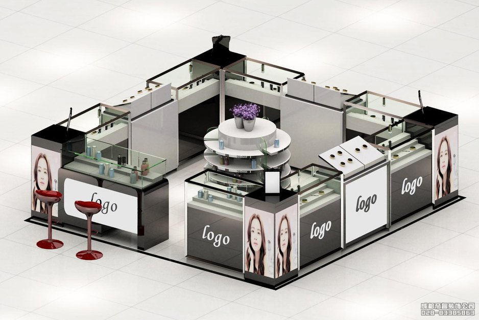 商场化妆品展厅装修设计效果图