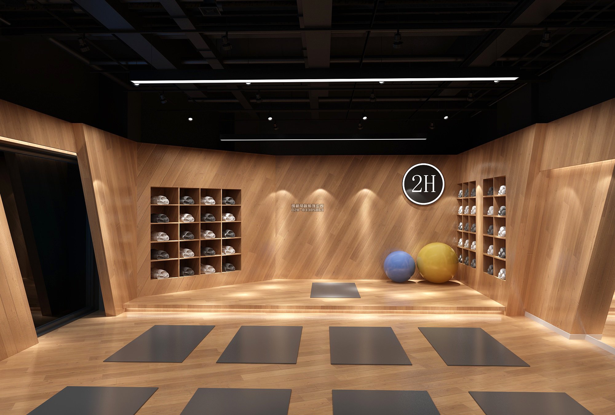 「成都瑜伽馆装修」经典设计效果图案例