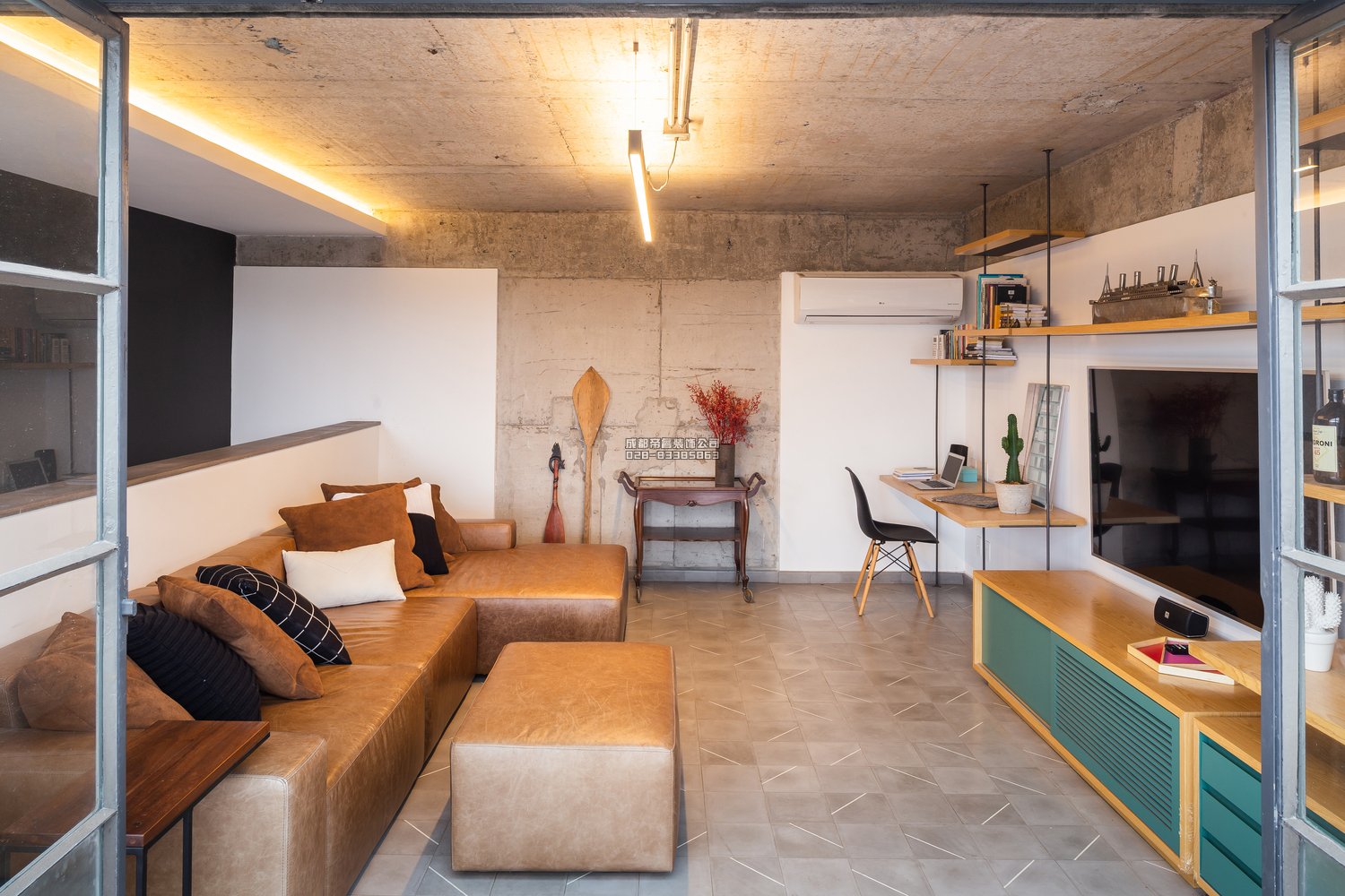 小复式公寓 - 二楼客厅装修效果图