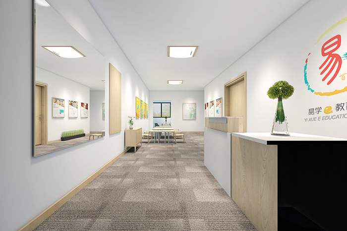 培训机构现代前台设计风格