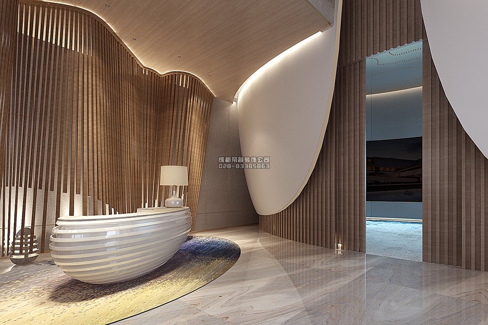 网络科技公司办公室前台装修效果