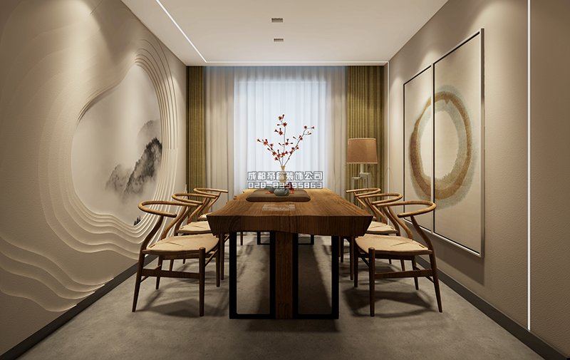 新中式茶室装修效果