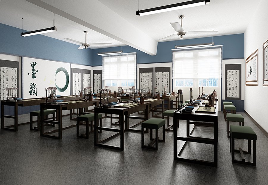 国学书法教室装修设计效果图