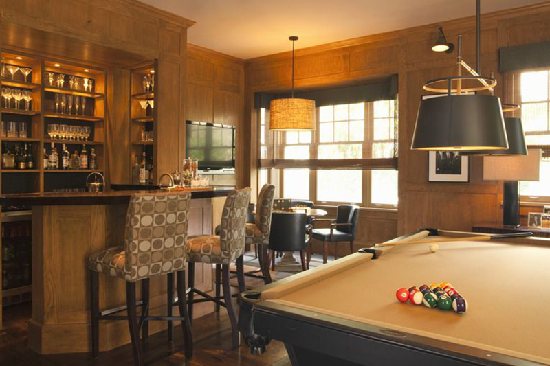 复古风台球室装修设计效果图