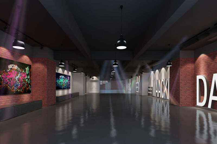 工业风街舞舞蹈室装修效果图