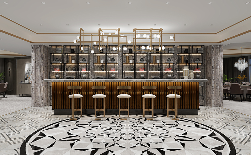 高档餐饮店前台装修效果图