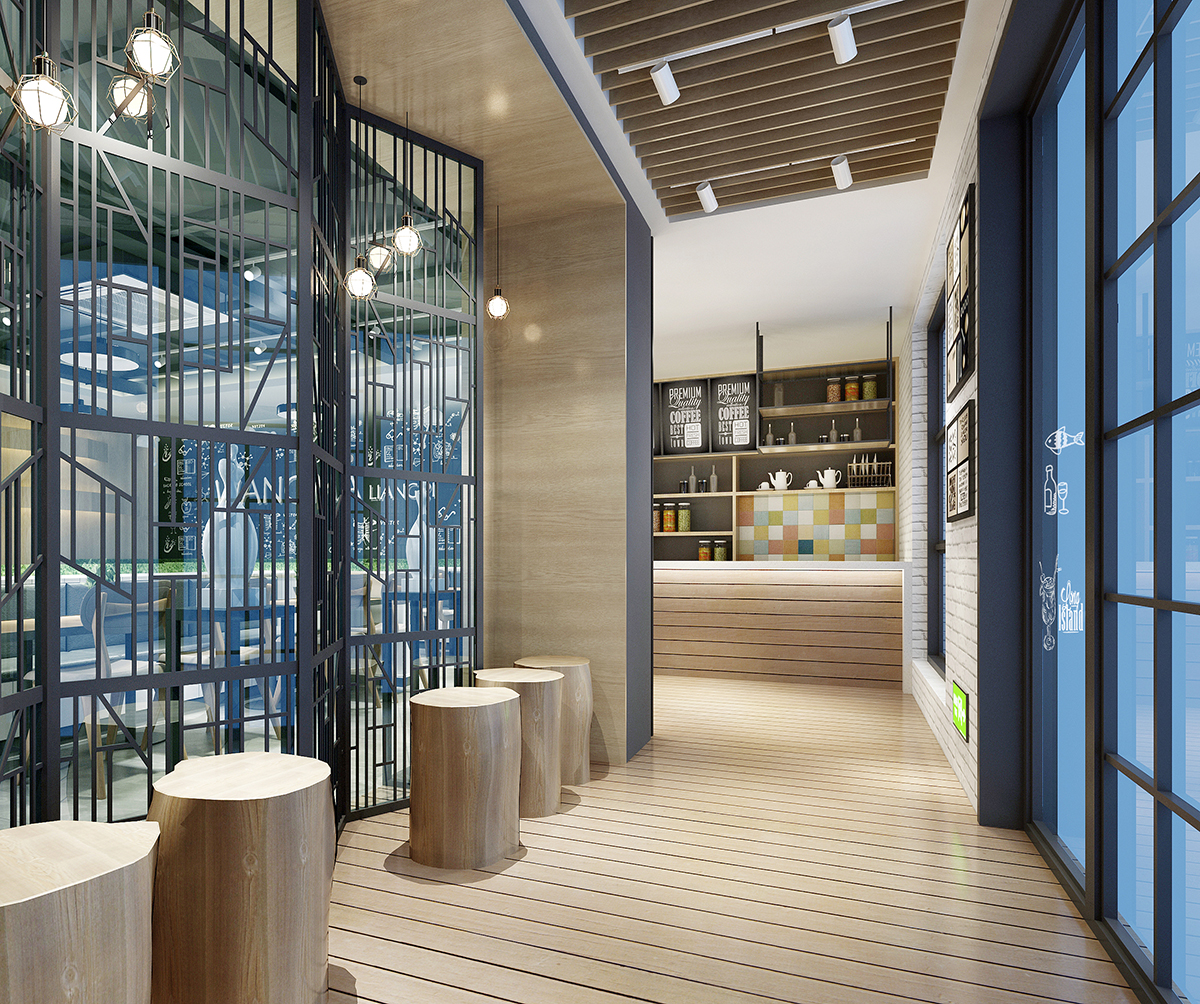 北欧风格餐厅等候区装修效果图