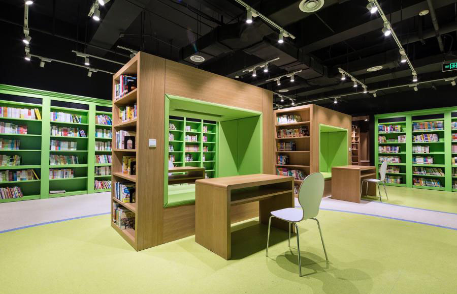 清爽的书吧装修效果图