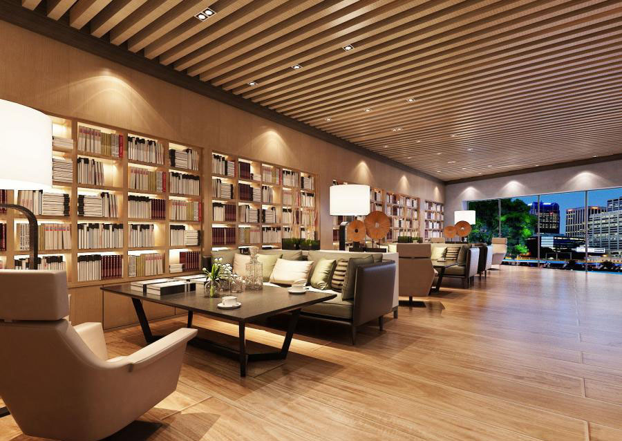 雅致的书吧装修效果图