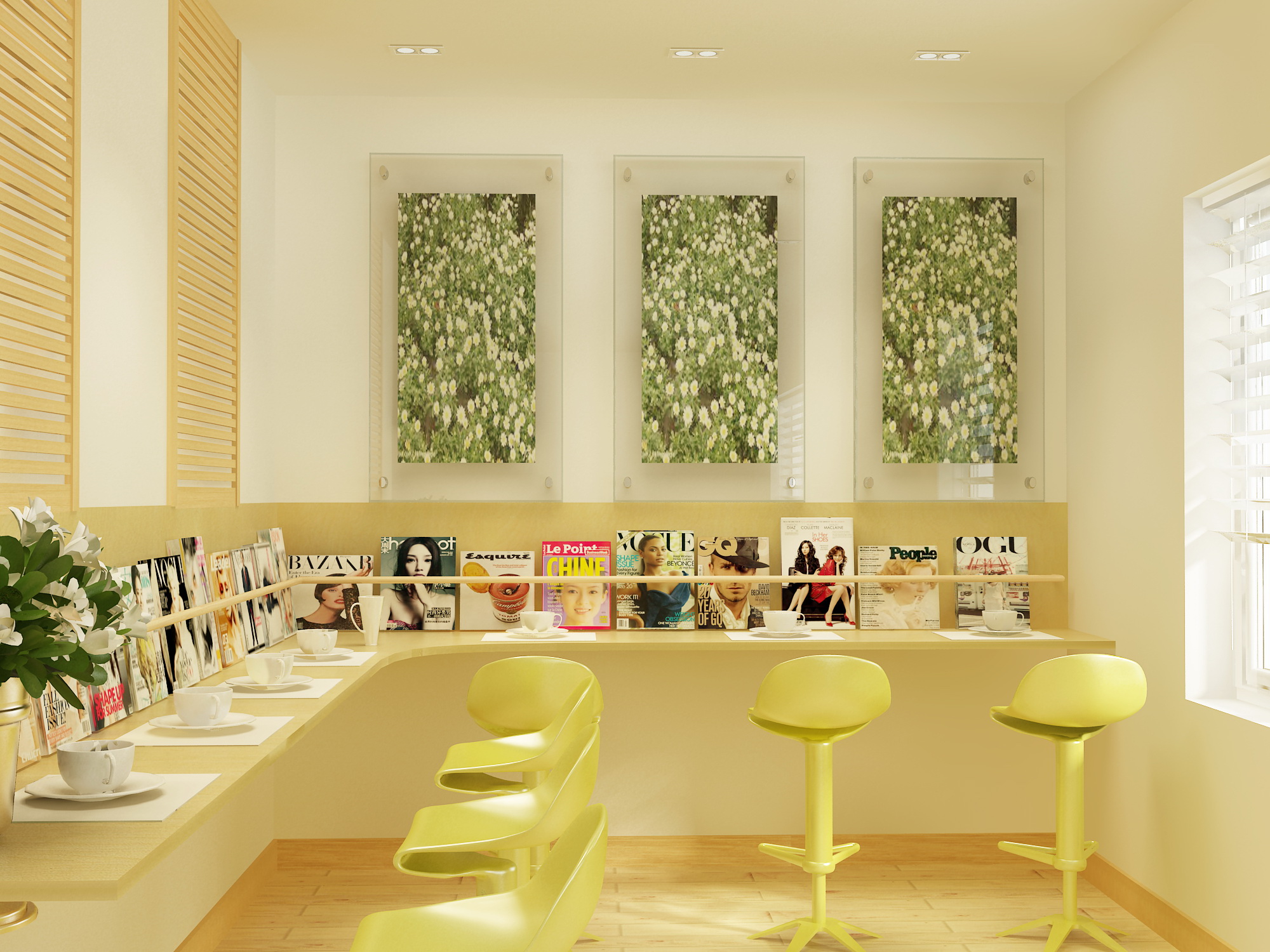 小型书吧阅读台装修设计效果图