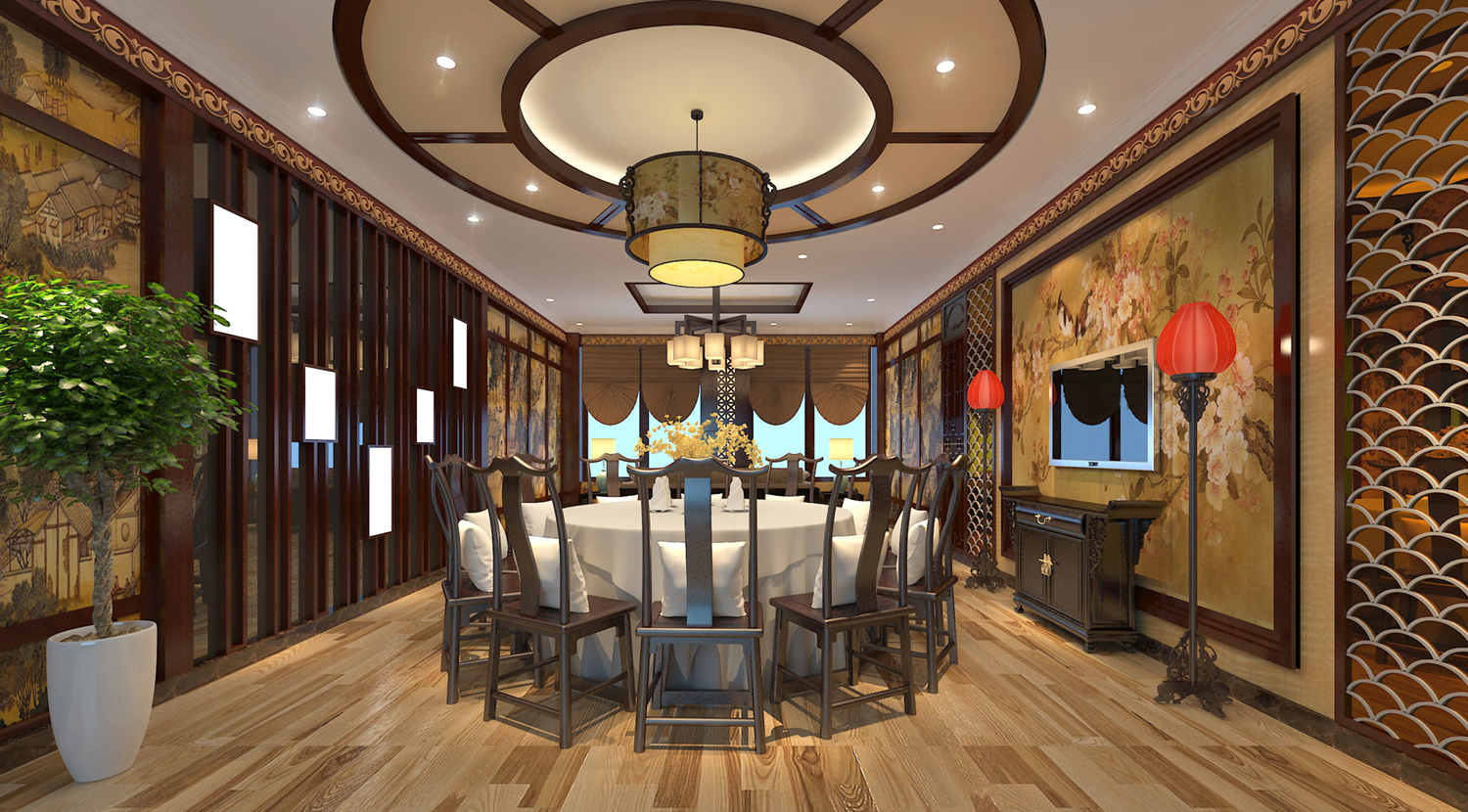高档中式餐厅装修图片