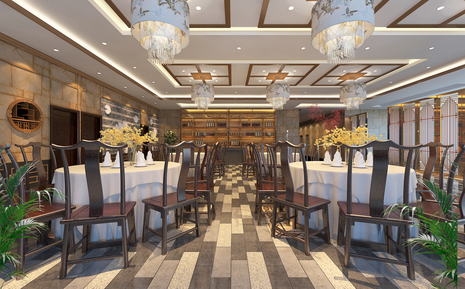 高档中式餐厅装修效果图
