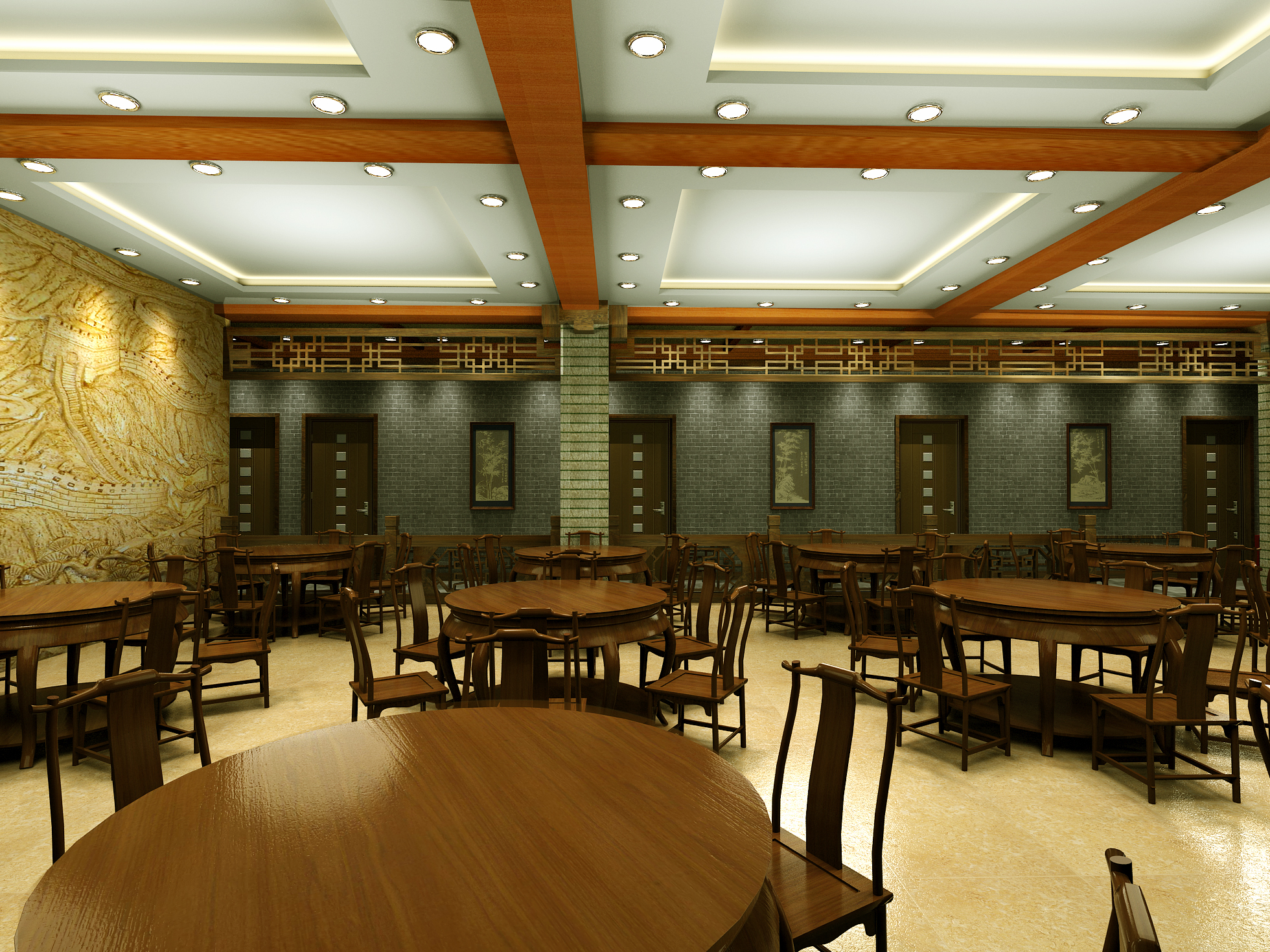 528平中式餐饮空间装修设计效果图