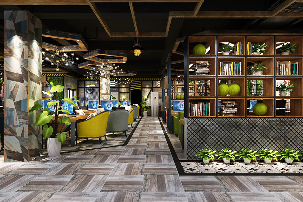 省钱网咖装修便宜设计效果图