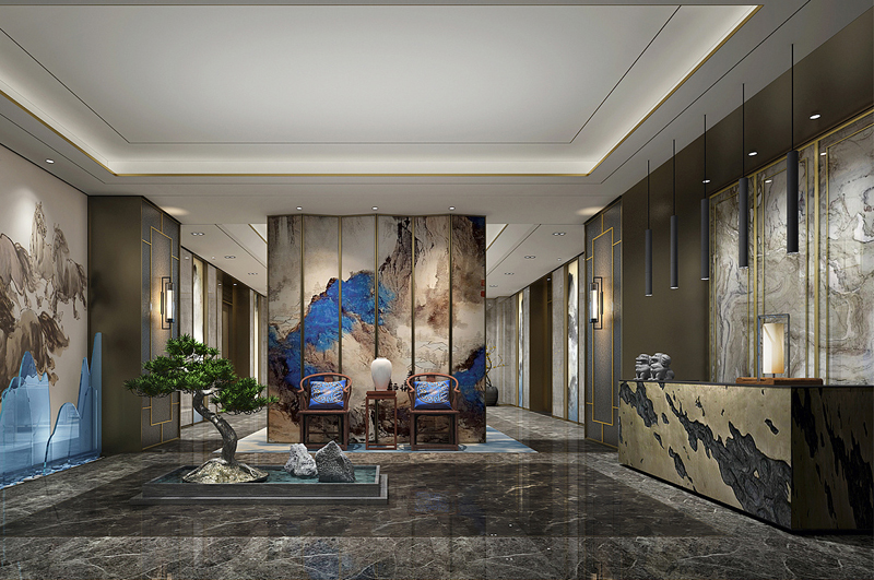 中式办公室装修效果图