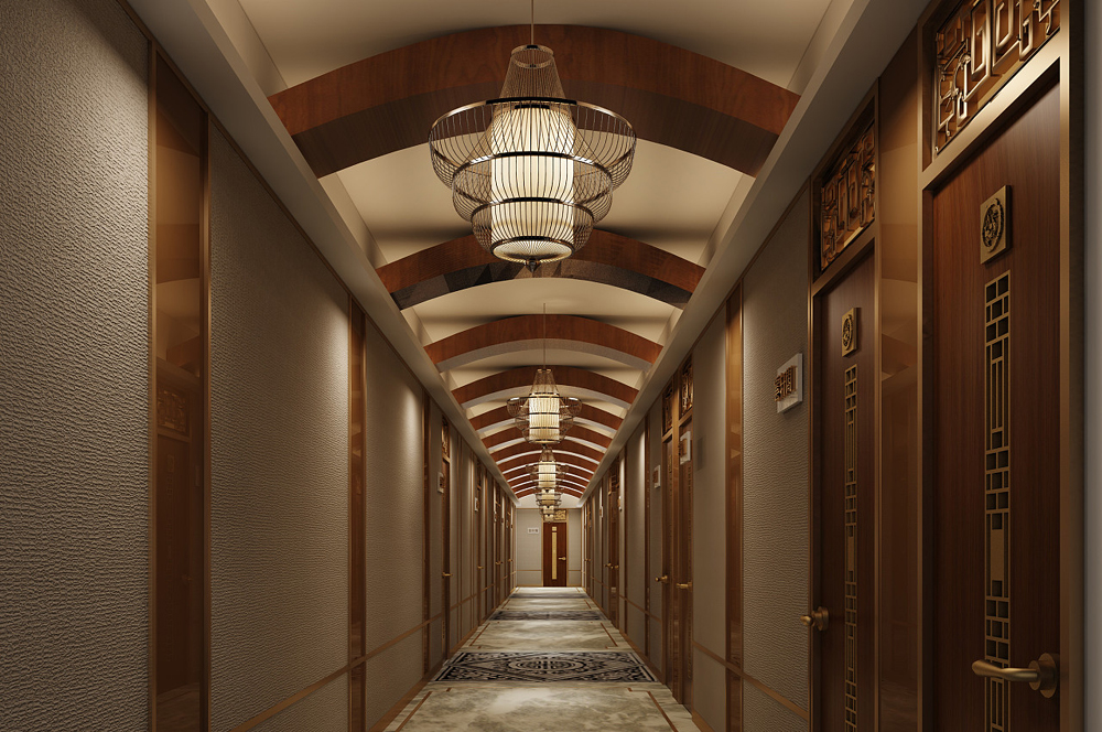 足疗店走廊过道装修效果图