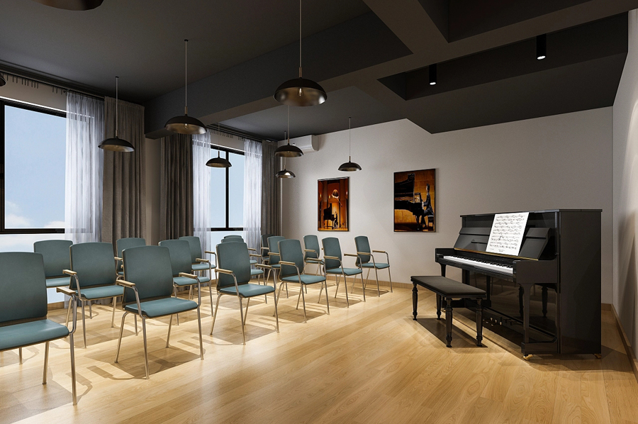 「培训机构装修」成人乐器中心装修效果图