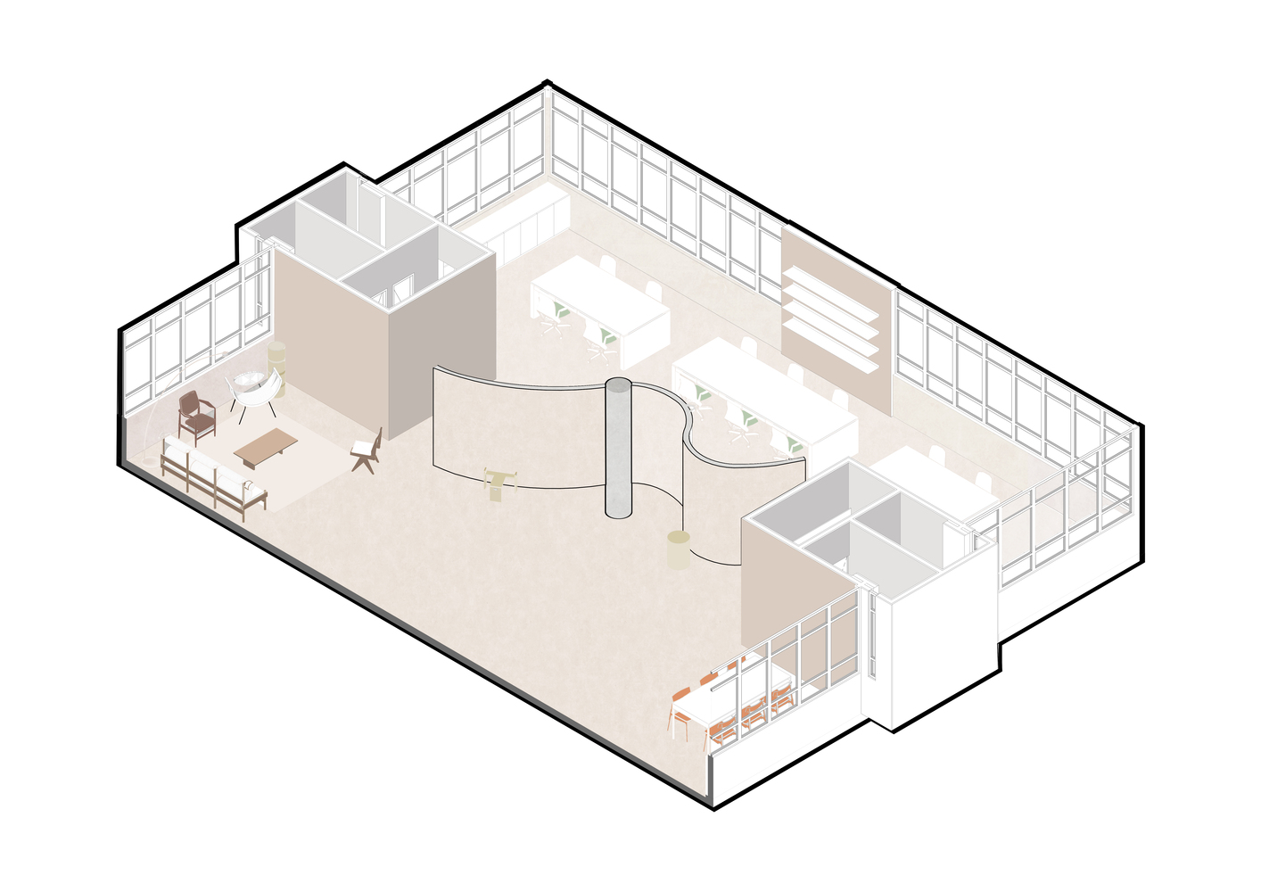 面积2002办公室极简主义风格装修